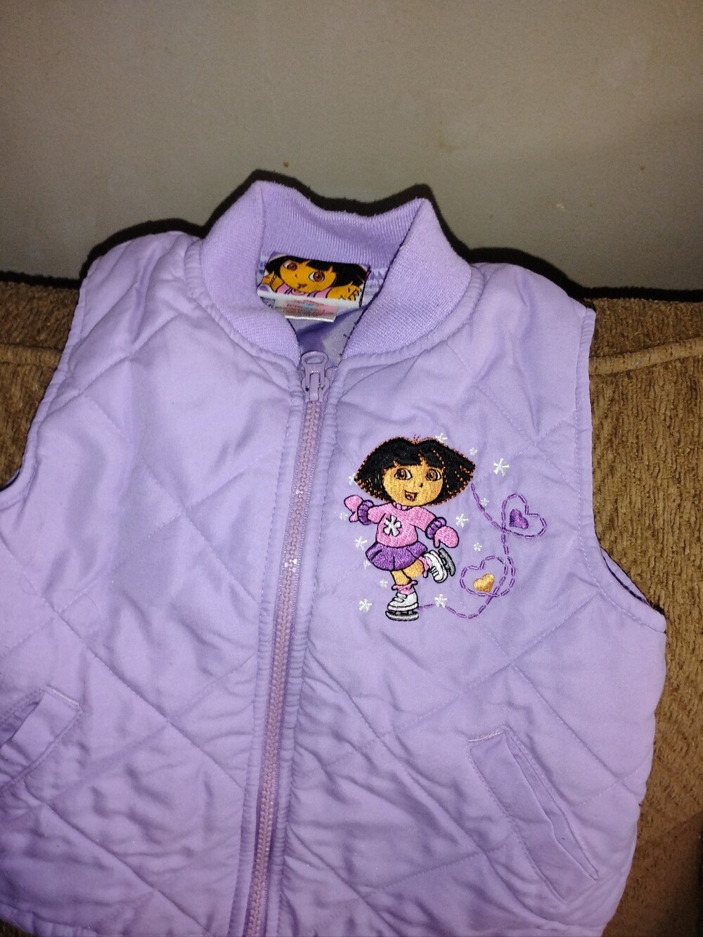 Dora the Explorer Lavender Quilted Vest - Toddler Girls'